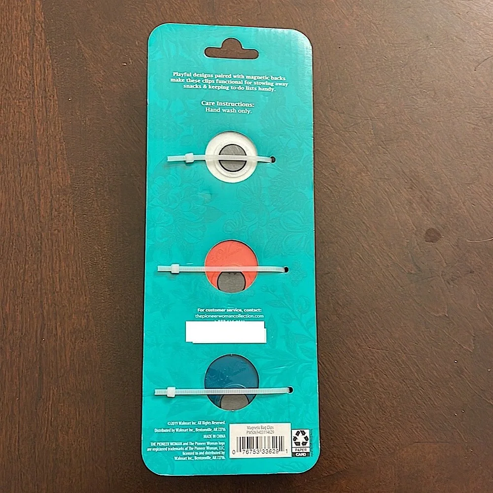 🆕 The Pioneer Woman Spring Bouquet Magnetic Bag Clips 3 Pack